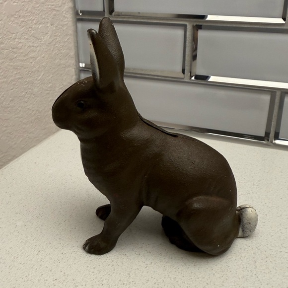 Vintage Cast Iron Bunny Jack Rabbit Slotted Coin Bank - Picture 3 of 13
